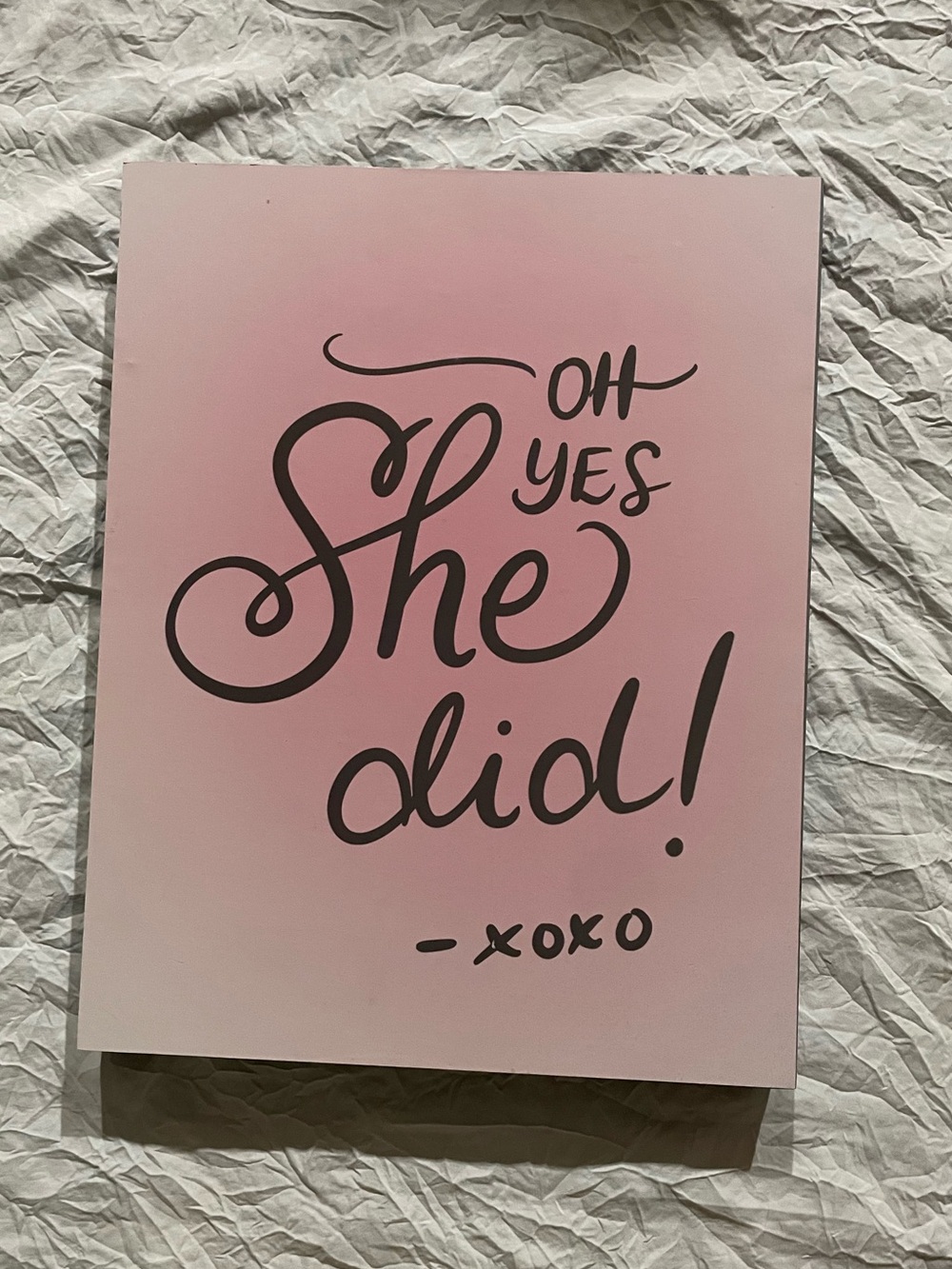 Pink 'Oh Yes She Did' Wall Art